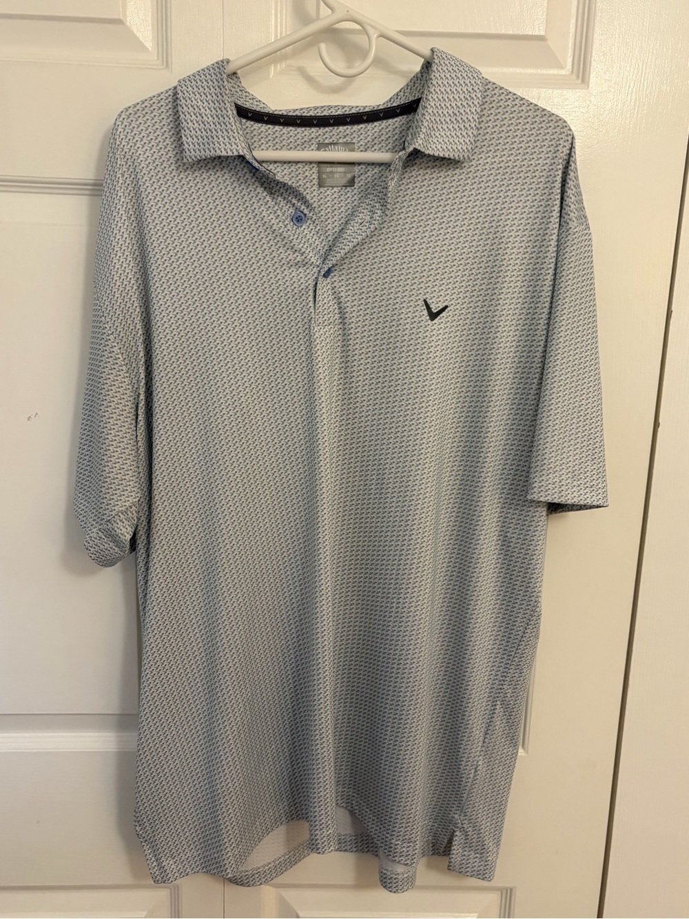 Callaway Light Blue Micro-Pattern Polo Shirt